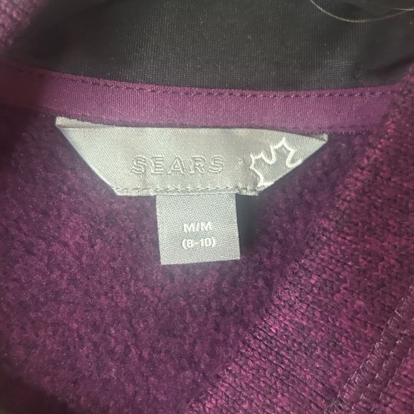 Sears, size 8, purple vest, full front zip with pockets - Picture 4 of 9
